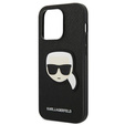 Karl Lagerfeld Huse pentru iPhone 14 Pro Max, Saffiano Karl's Head Patch, negru