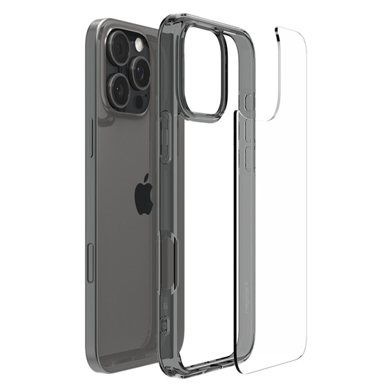 Carcasa Spigen pentru iPhone 16 Pro, Ultra Hybrid, gri + sticlă temperată 9H