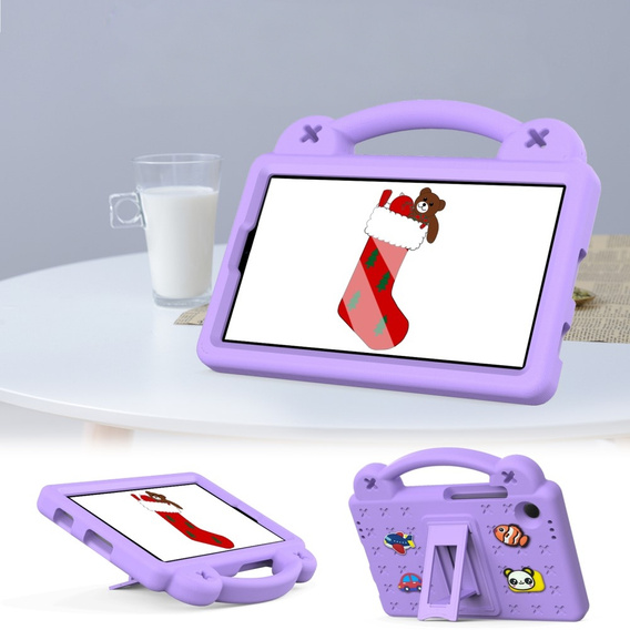 Husă pentru copii pentru Samsung Galaxy Tab A11 / A9, Cute Patterns, cu suport, violet