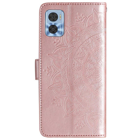 Cu clapetă pentru Motorola Moto E22 / E22i, Mandala, roz