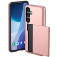 Huse pentru Samsung Galaxy A56 5G, Sliding Card Holder, roz
