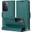Husă pentru Oppo Reno 12 Pro, ERBORD Glossy Litchi, portofel cu clapetă, verde