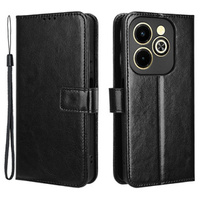 Cu clapetă pentru Infinix Hot 40i, Crazy Horse Wallet, negru