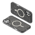 Husă pentru iPhone 17, pentru MagSafe, glitter, negru translucid