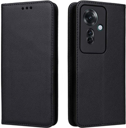 Cu clapetă pentru Oppo Reno 11F 5G, Smart Magnetic, negru + sticlă 9H