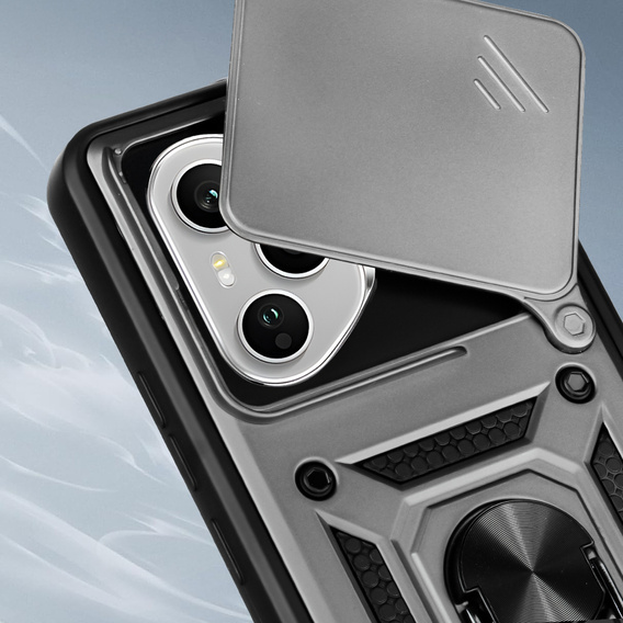 Husă blindată pentru Honor 400 Pro 5G, CamShield Slide, de argint