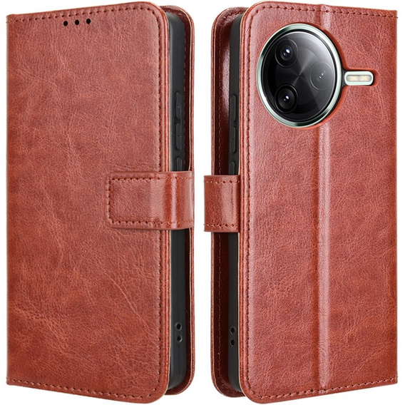 Cu clapetă pentru Xiaomi Poco F7 Ultra, Crazy Horse Wallet, maro