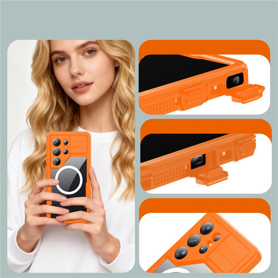 Husă impermeabilă Redpepper MagSafe pentru Samsung Galaxy S26 Ultra, portocaliu