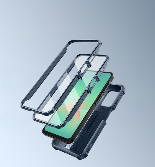 Husă blindată pentru Samsung Galaxy A26 5G, Dexnor Full Body (Two Frames), albastru