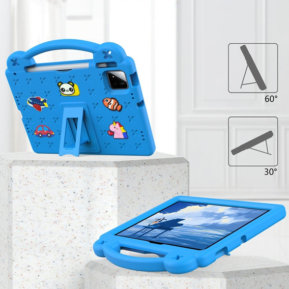 Husă pentru copii pentru Xiaomi Pad 7 / Xiaomi Pad 7 Pro, Cute Patterns, cu suport, albastru