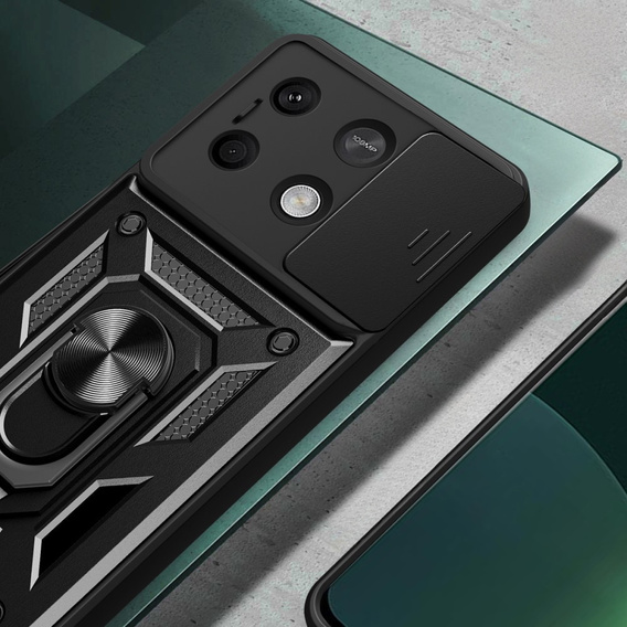 Husă blindată pentru Xiaomi Redmi Note 13 5G, CamShield Slide, negru