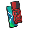 Husă blindată pentru Samsung Galaxy M52 5G, CamShield Slide, roșu