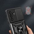 Carcasă blindată pentru Samsung Galaxy A56, CamShield Slide, negru + sticlă călită 9H