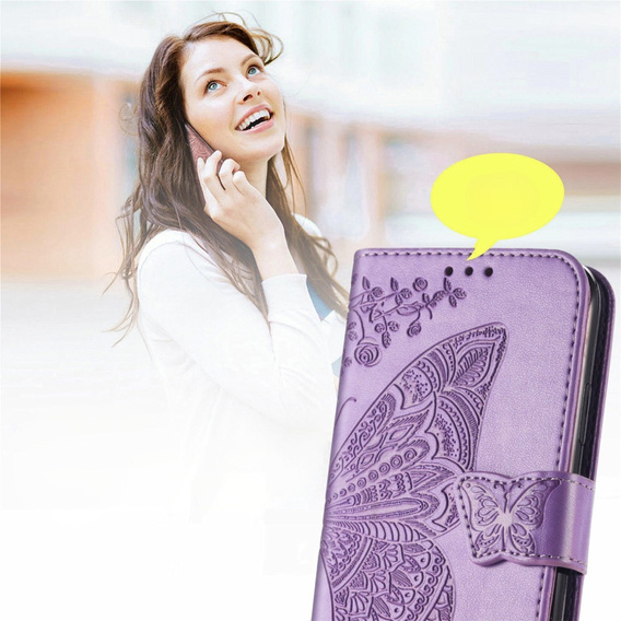 Cu clapetă pentru Motorola Edge 50 Ultra, Butterfly, violet