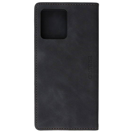 Husă pentru Motorola Edge 40 Neo, ERBORD Vintage, portofel cu clapetă, negru