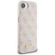 GUESS Huse pentru iPhone 16E, 4G Metal Gold Logo, roz