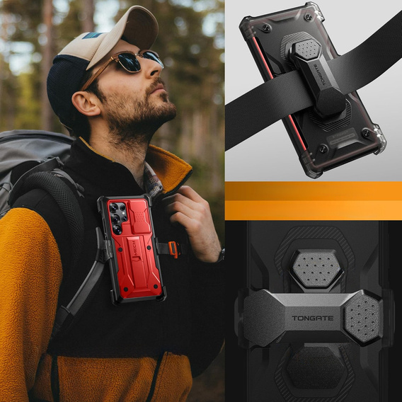 Carcasă robustă pentru Samsung Galaxy S25 Ultra – Tongate MECH Series Clip, negru