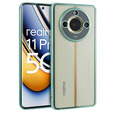 Carcasa pentru Realme 11 Pro 5G / Pro+ 5G, Electroplating Frame, transparent / verde
