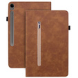 Husa pentru Samsung Galaxy Tab S10 Lite / S10 FE / S9 FE, Wallet Pen Slot, maro