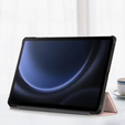 Husă pentru Samsung Galaxy Tab S9 FE+ Plus, Smartcase cu spațiu pentru stylus, roz rose gold