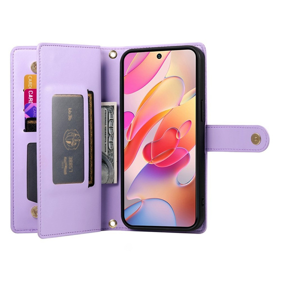 Cu clapetă pentru Samsung Galaxy A56 5G, Wallet Zipper Pocket, violet