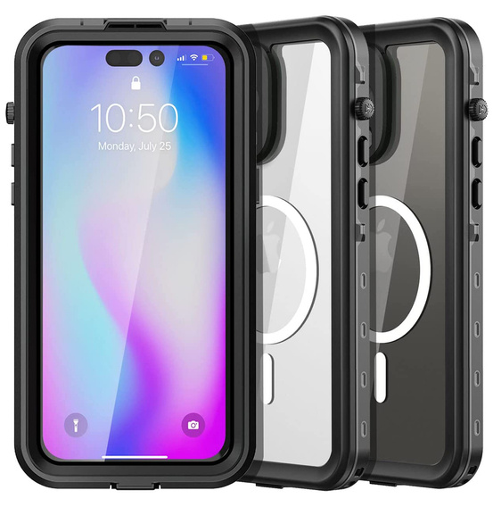 Husă impermeabilă pentru iPhone 14 Pro, Redpepper, pentru MagSafe, negru