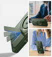 Husă blindată pentru Samsung Galaxy S25, Dexnor CamProtect MagSafe, verde (Două rame)