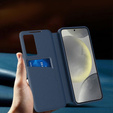 Husă cu clapetă pentru Samsung Galaxy A56 5G, Smart View Wallet, albastru