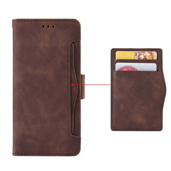Cu clapetă pentru Infinix Hot 50 Pro+ 4G, Card Slot, maro