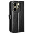 Cu clapetă pentru Infinix Hot 40i, Crazy Horse Wallet, negru