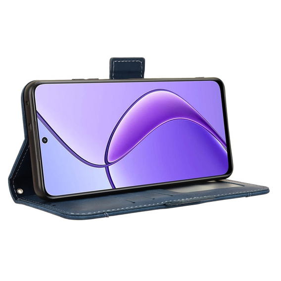 Cu clapetă pentru Realme 12, Card Slot, albastru închis