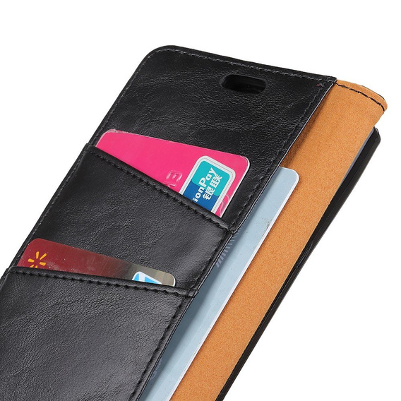 Cu clapetă pentru Huawei P30 Pro, Split Leather Wallet, negru