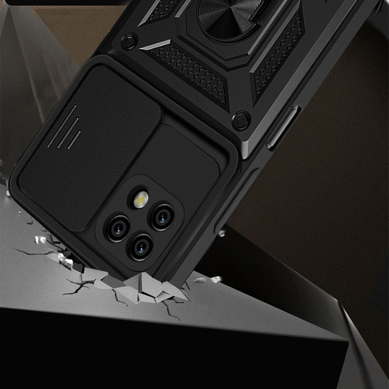 Husă blindată pentru Realme C21, CamShield Slide, negru