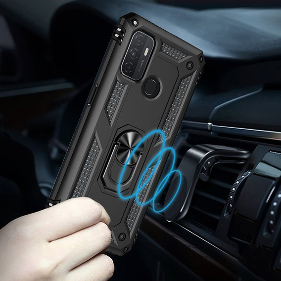 Husă blindată pentru Oppo A53 / Oppo A53s / A32 4G, Nox Case Ring, negru