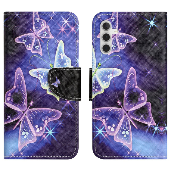 Cu clapetă pentru Samsung Galaxy M15 5G, Wallet, Sparkling Butterflies