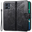 Cu clapetă pentru Motorola Moto G84, Butterfly, negru