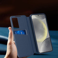 Husă cu clapetă pentru Samsung Galaxy S23 FE, Smart View Wallet, albastru închis