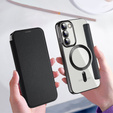 Cu clapetă pentru Samsung Galaxy S23, Wallet, MagSafe, negru