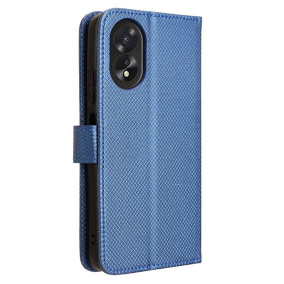 Cu clapetă pentru Oppo A38 4G / Oppo A18 4G, Wallet Smart Magnet, albastru