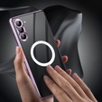Carcasa Magnetic Dual Glass MagSafe pentru Samsung Galaxy S24, violet