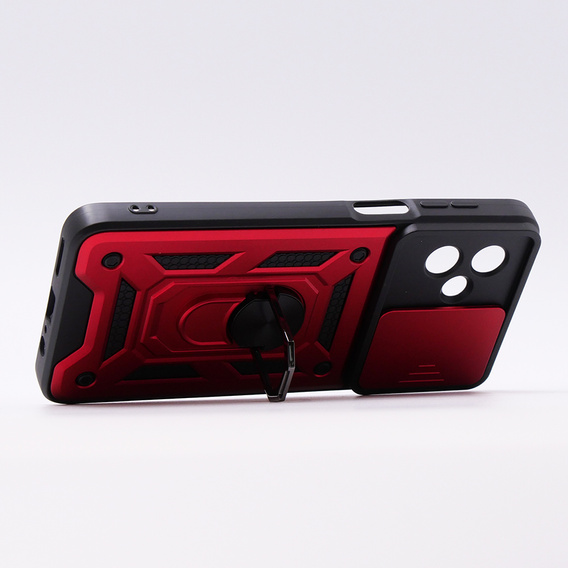Husă blindată pentru Motorola Moto G54 5G, CamShield Slide, roșu