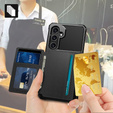Husa pentru Samsung Galaxy A35 5G, Card Holder Kickstand, negru