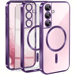 Husă pentru Samsung Galaxy S22, Electro MagSafe, violet + Sticlă pentru ecran