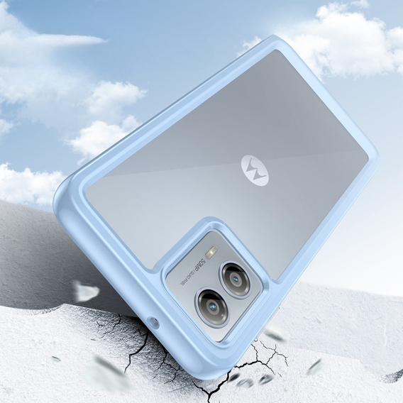 Huse pentru Motorola Moto G53 5G, Fusion Hybrid, transparent / albastru