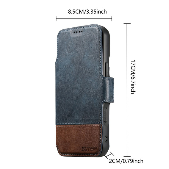 Husă flip 2 în 1 pentru iPhone 17 Pro, SUTENI, pentru MagSafe, albastru