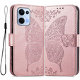 Cu clapetă pentru Oppo Reno 13, Butterfly, roz rose gold