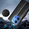 Cu clapetă pentru Xiaomi Redmi 15C 4G/LTE, Crazy Horse Wallet, negru