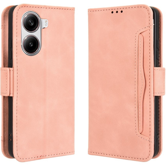 Cu clapetă pentru Xiaomi Poco X7 Pro 5G, Card Slot, roz