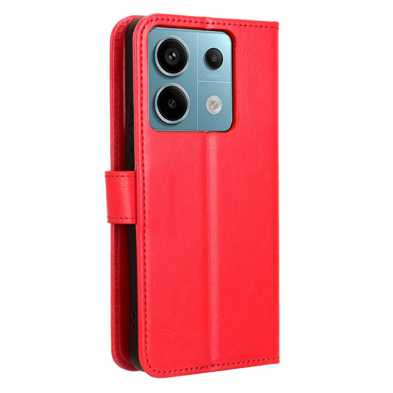 Cu clapetă pentru Xiaomi Redmi Note 13 Pro 5G, Crazy Horse Wallet, roșu