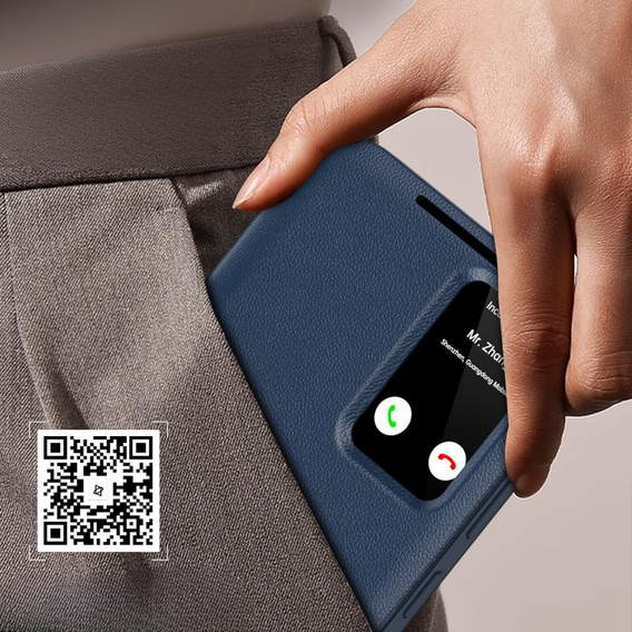 Husă cu clapetă pentru Samsung Galaxy A55 5G, Smart View Wallet, albastru